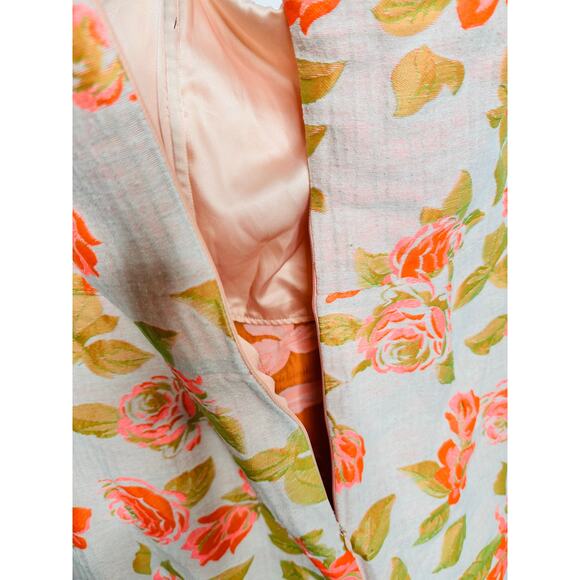 SHOSHANNA Multicolor Floral Cotton Blend Statement Bow Tie Merlin Dress Size 12 - Picture 12 of 16